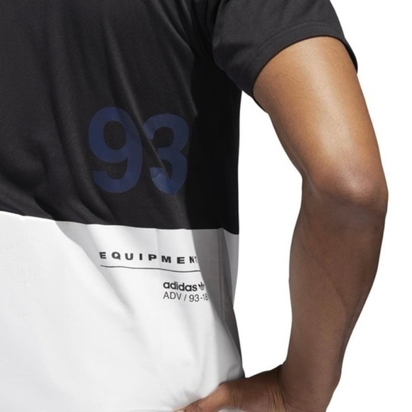 Adidas Men’s EQT Colorblock T-Shirt Graphite White | Size Medium - Picture 4 of 8